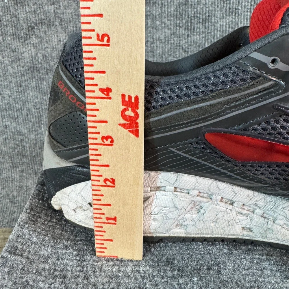 Brooks Addiction 12 Mens Running Shoes Charcoal Grey Red Athletic Sneakers 15